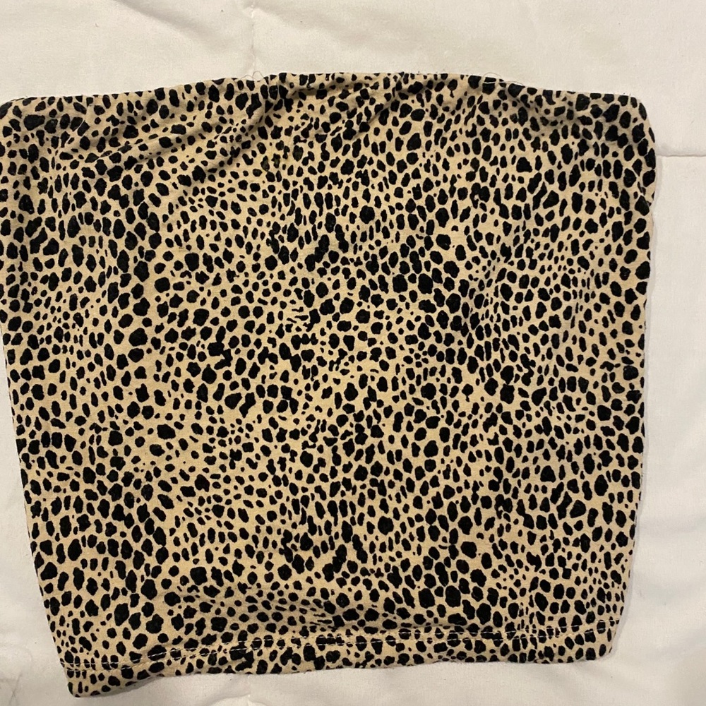 Leopard print tube top